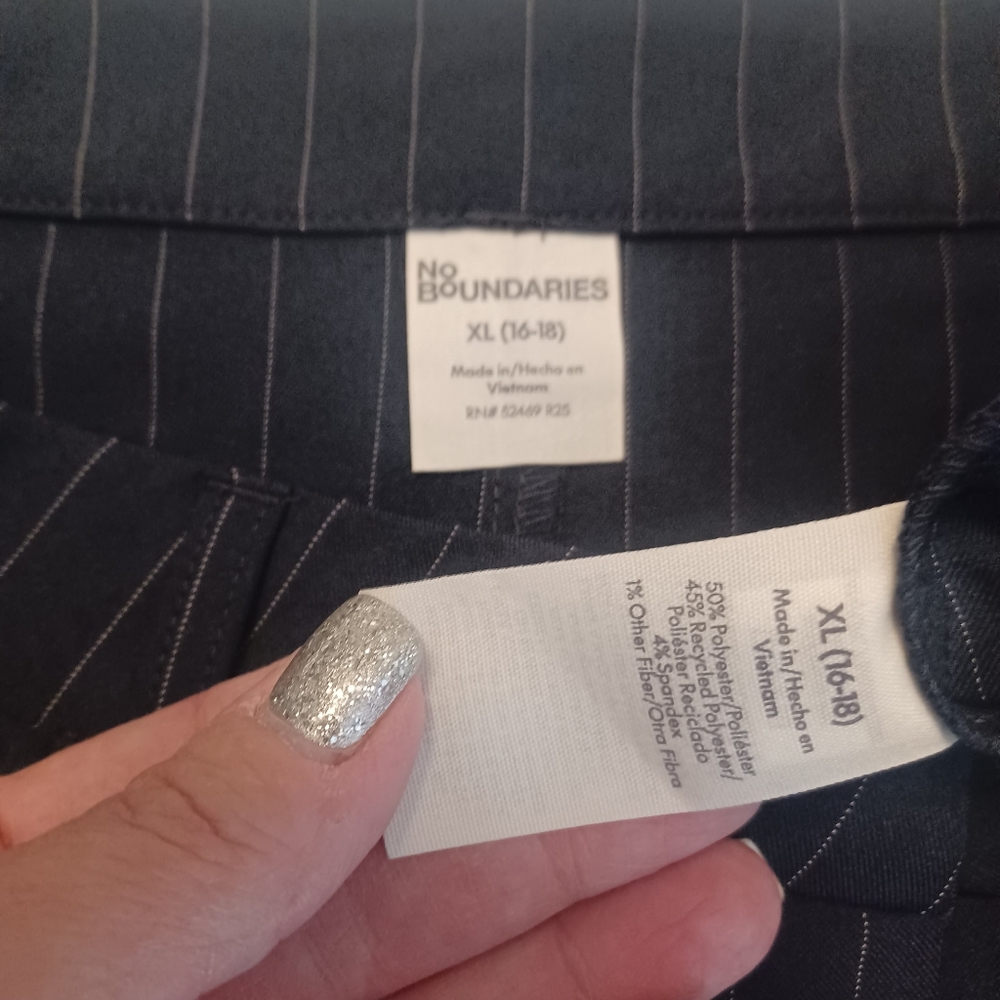 Nobo Navy Striped Pleated Mini Skirt Sz XL - Picture 4 of 5
